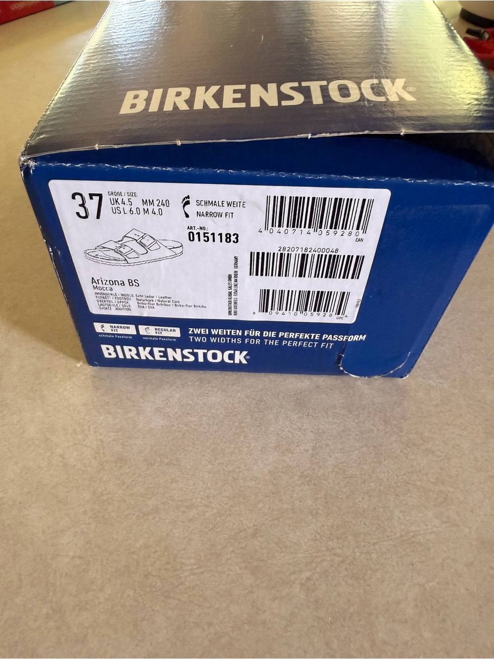 Birkenstock Brown Arizona Two-Strap Sandals with Rose Gold Buckles - Picture 4 of 4